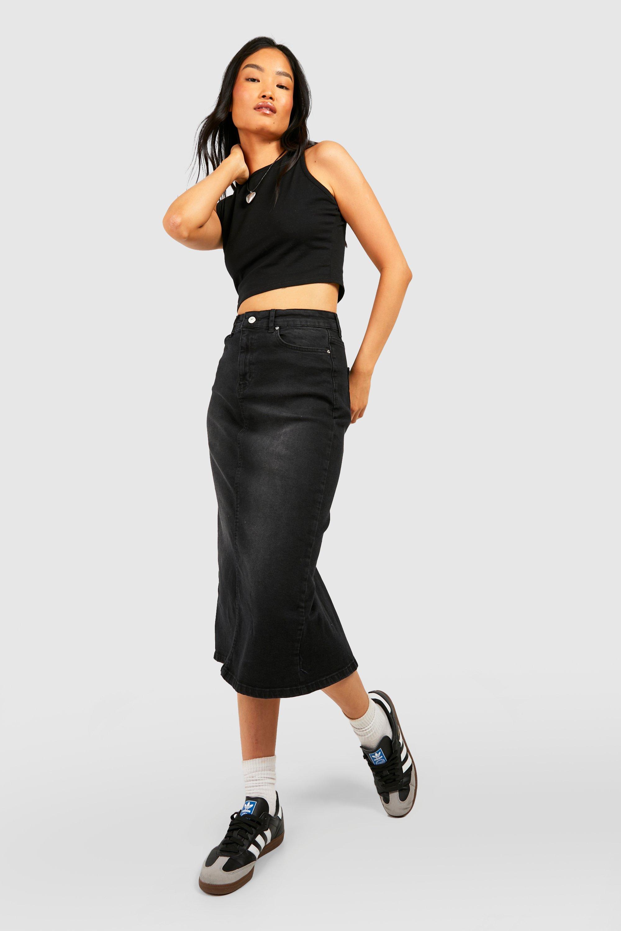 Denim pencil shop skirt boohoo